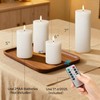 JOIONE Christmas Flameless White Pillar Candles with Remote, Battery Opreated