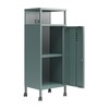 Novogratz Cache Metal Locker-Style Mobile Storage Cart, Hunter Green