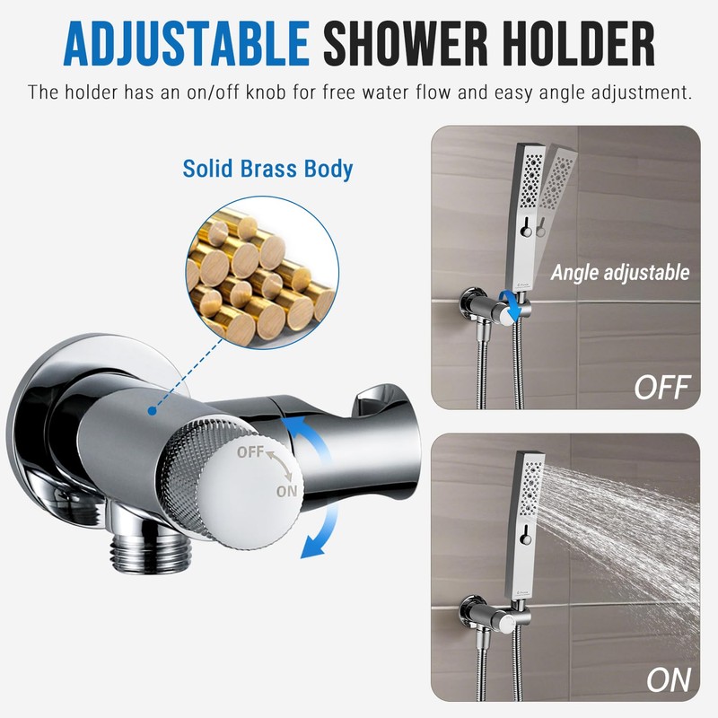 G-Promise All Metal Handheld Shower Set with 3-Function Showerwand, included