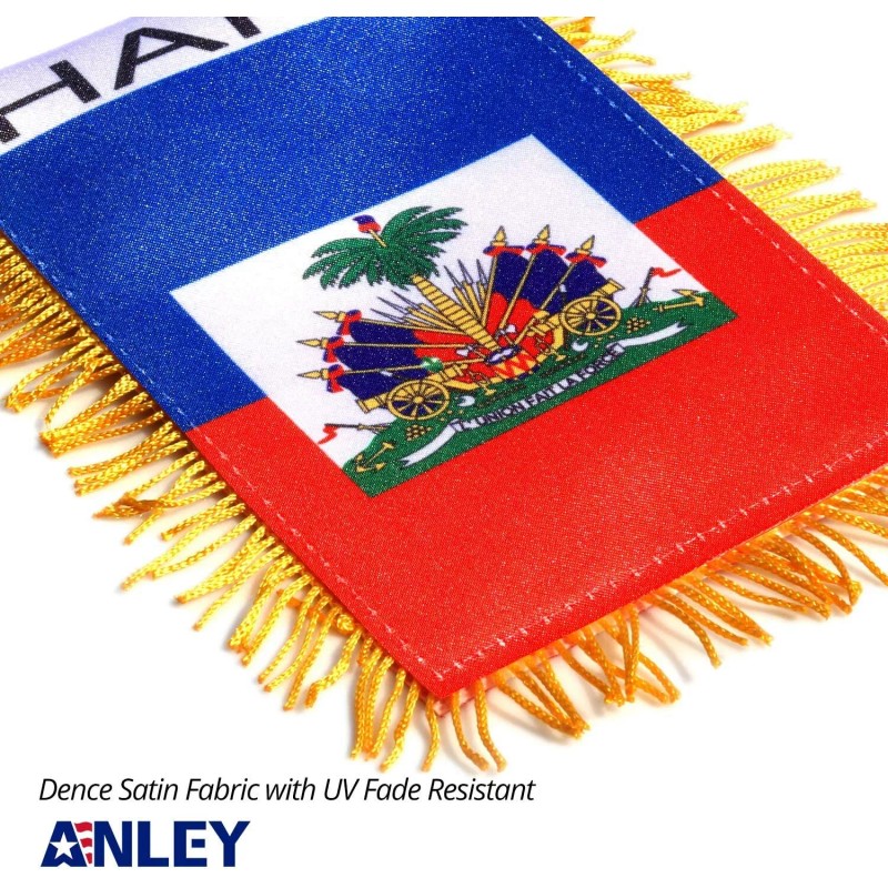 Anley 4 X 6 Inch Haiti Fringy Window Hanging Flag