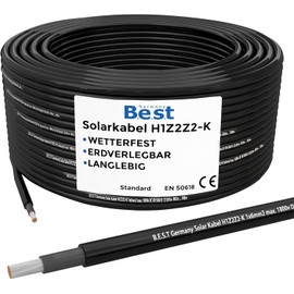 Germany B.E.S.T Solar Cable Solar Cable 4 mm² Pure Copper Cable H1Z2Z2-K 10 m PV Black