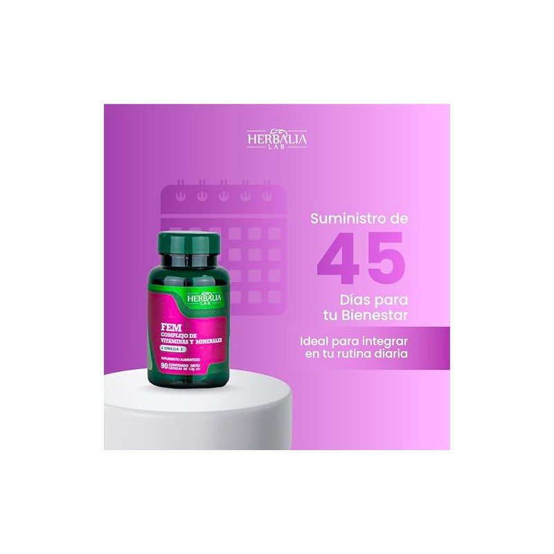 Multivitamínico Mujer Omega Ácido Folico Calcio Complejo Vitamina Minerales Seleccionados