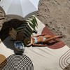 Bohemian Beach Blanket Waterproof Sandproof, 110''×118'' Oversized Sand Free Beach