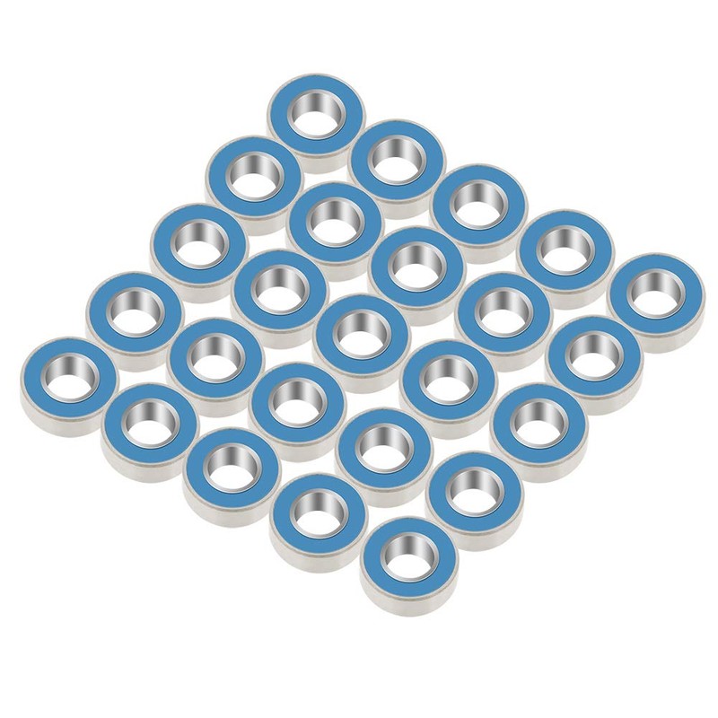 25pcs/Set Rubber Sealed Ball Bearings, 5x11x4mm MR115-2RS Blue Metal Rubber