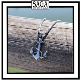 SAGA GIOIELLI® Men's Stainless Steel Anchor Chain, Alloy Steel