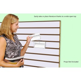 Marketing Holders 12 Pack Slatwall 5" W Postcard Holder Clear Acrylic Pocket for Literature Printed Material Menu Maps Display Booklet Horizontal Organizer Take One Display