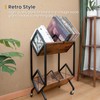 SwaaVee Vinyl Record Storage Holder with Wheels, 2-Tier Record Holder