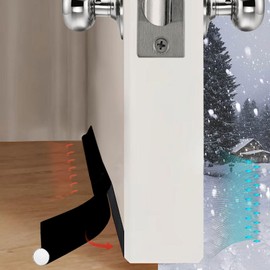 Door Draft Stopper Adjustable Door Draft Blocker 36 Inch Black Single-Sided Noise Blocker and Door Bottom Seal Strip Stopper Reduce Cold Air Dust Sound Light Fits for Interior／Exterior Doors