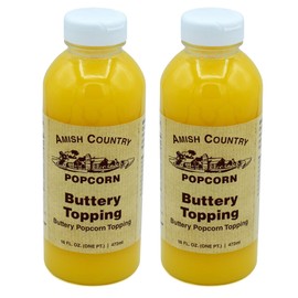 Amish Country Popcorn | Buttery Popcorn Topping - 2-16 oz Bottles | Old Fashioned, Non-GMO and Gluten Free (2-16 oz Bottles)