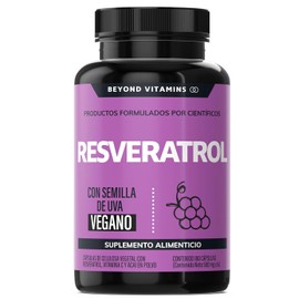 Trans-Resveratrol | 1160mg por Porción. Potente Antioxidantes con Pimienta Negra para mejor absorción, Vitamina C, Semilla de Uva y Acai | Fórmula alta en Polifenoles | Suplemento 100% vegano (180 Cápsulas)
