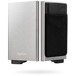 zepirion Quick Wallet 2 Credit Card Case, Optimized for Cashless, Anti-Skimming, Magnetic Protection, Sliding, Slim, Aluminum, Men's, Women's,, Silver