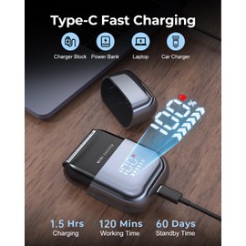 Men's Foil Shavers,Mini Electric foil Shaver for Men, Compact Face, IPX7 Waterproof Wet&Dry Cordless Razor, LED Display, USB-C Fast Rechargeable,Electric foil Shaver,3 Razor Rechargeable