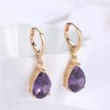 Teardrop Drop Dangle Earrings For Women 14K Gold Plated Purple