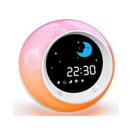 Kids Alarm Clock, Sleep Training Kids Alarm Clock with Sun & Moon Rise, Sleep Sound Machine,Night Light and OK to Wake Alarm Clock for Toddlers and Kids
