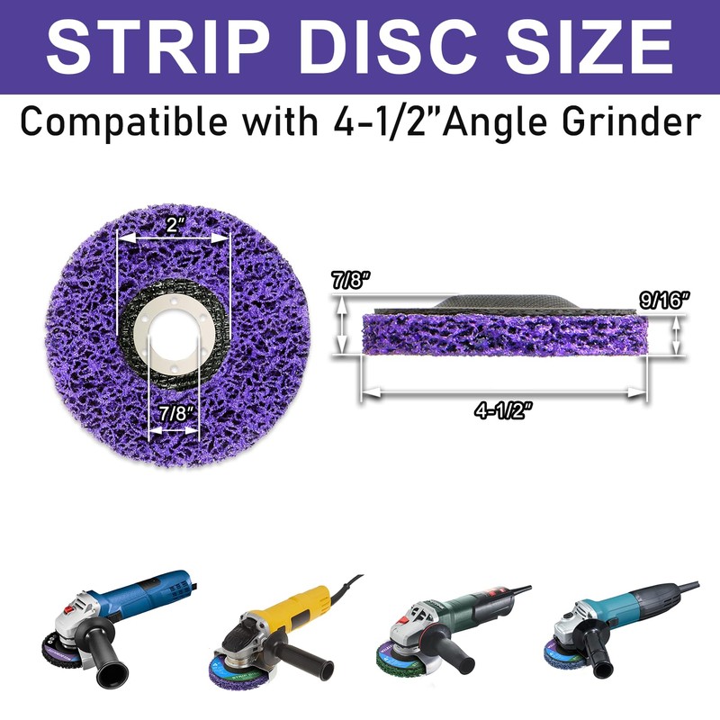 WelderElite Paint Stripping Discs 12-Pack, 4-1/2" Purple Strip Disc Wheel