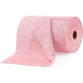 LEMLIT Disposable Dish Cloths - 2 Rolls Reusable Cleaning Rag Roll Microfiber hand tear cloth All Purpose Cloth Roll Hand Towel Cloth for Kitchen Cloth 40 Count Total(Pink)