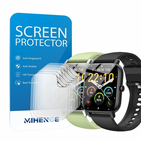 MIHENCE Screen Protector Compatible with Nerunsa 1.85 Inch Smartwatch, TPU HD Screen Protector Compatible with Nerunsa P66B / P66D / P66E / P66DMB / P66RD Smartwatch [Pack of 6]