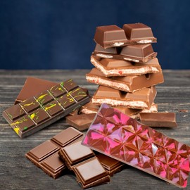 Palksky Chocolate Bar Mold Deep, 2Pack Silicone Chocolate Molds with Grid & Diamond Shapes for Homemade Chocolates, Silicone Molds for Making Pistachio Chocolate Bars, Treats & Desserts