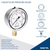 SENCTRL 3000 Psi Glycerin Liquid Filled Hydraulic Pressure Gauge, 2.5"