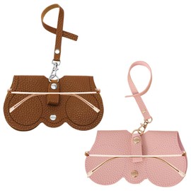 Pack of 2 Glasses Cases, Sunglasses Case, Soft Portable Sunglasses Bag, Leather Sunglasses Bag, Fashion Sunglasses Case