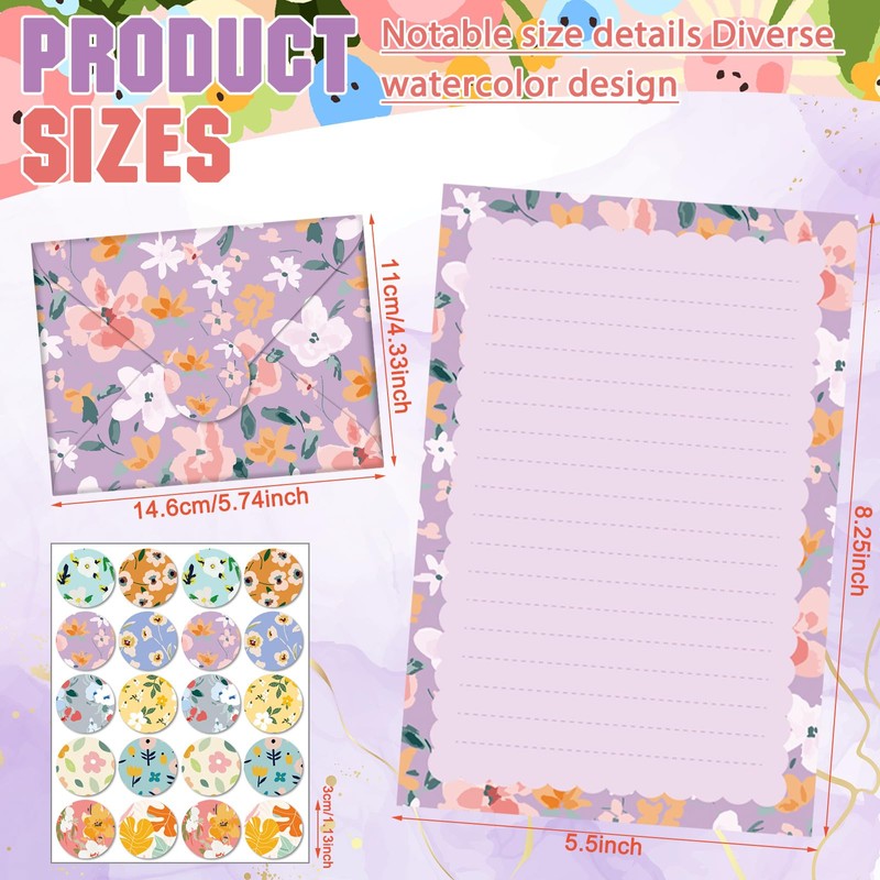 TaoBary 160 Pcs Stationery Paper Set 50 Double Sided Stationery
