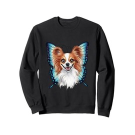 Cartoon Papillon dog with butterfly wings Sweatshirt