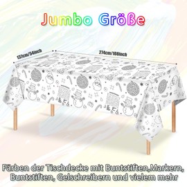 1 Pack Christmas Tablecloth, Christmas Activity Paper Tablecloth, Santa Claus, Snowman, Gnome Coloring Paper, Disposable Tablecloth for Kids, Christmas, Winter, Holidays, Birthday