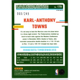 2023-24 Panini Donruss Optic Karl-Anthony Towns #179 Premium Box Set Prizm /249