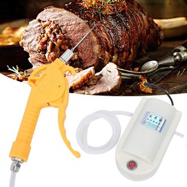 YIYIBYUS Automatic Meat Injector BBQ Injection Kit,Electric Meat Saline Syringe Pump Double Gun Meat BBQ Cooking Injector 50W