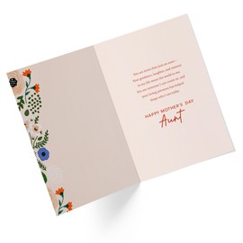 1Up Greetings Mothers Day Card for Aunt | Heart with Blossoming Flowers | Your Card Helps Animals In Need | 5”x7.5” | Single Card + Envelope | Female Owned Small Business Made in USA | MDAUNT1