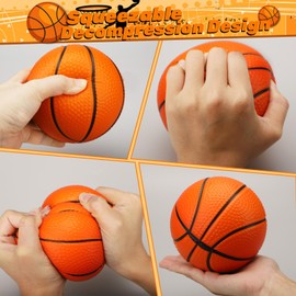 5 INCH Mini Foam Basketball for Mini Basketball Hoop, Squeeze PU Ball for Over The Door Basketball Hoop, Soft Replacement Balls for Kids Toddler Beach Indoor Outdoor Sport Game Gift Set 3 PCS (Orange)