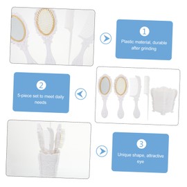 Gatuida 5pcs Vintage Hair Brush Set with Storage Holder Salon Hair Comb for Home Hairdressing Painless Bristles for and Scalp Massage Elegant Decorative Design Multi Functional Use