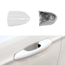 CZShiYue Car Front Left Exterior Door Handle Lock Cover fits for Ford Fusion 2013 2014 2015 2016 2017 2018 2019 2020 DS7Z 54218A15-DC Door Handle Lock Bezel Cover Cap Pearl White