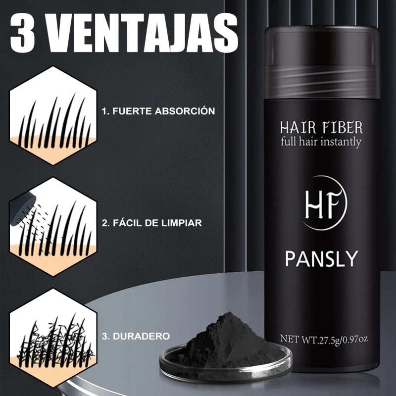 Polvo De Fibra Capilar Negro Cubre Raíz De Cabello Calvicie