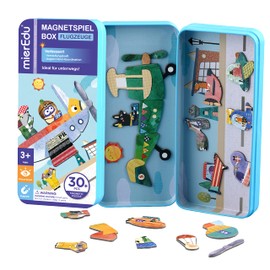 mierEdu Magnetic Game Box - Aeroplane I Promotes Motor Skills + Imagination I Ideal for Home and as a Travel Game for Children I Magnetic Toy Children I Toy from 3 Years