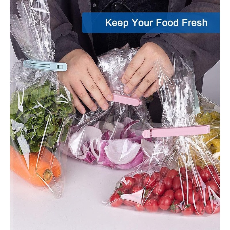 12Pcs Plastic Bag Sealing Clips for Food Storage - Fresh