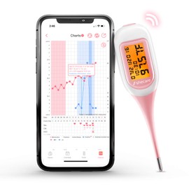 Termómetro basal inteligente para seguimiento de ovulación, termómetro digital de temperatura corporal oral para fertilidad con retroiluminación,...  