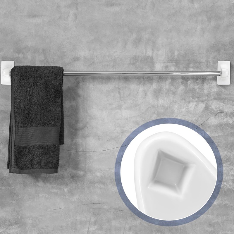 RattanView 2 Pcs White Porcelain Ceramic Towel Bar Rod Rack