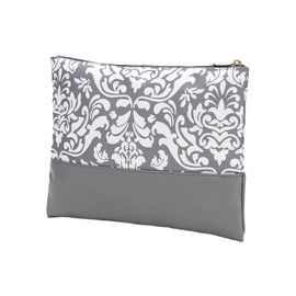 101 BEACH Women's Fashion Print Cosmetic Makeup Accessory Zippered Pouch (ELLA - Gray Parisian)