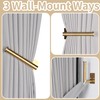 OCIOLI 2 Pack No Drill Curtain Holdbacks - Self-Adhesive/Screw-in Metal