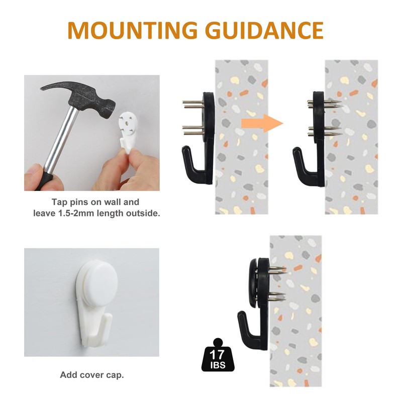 Light Hooks for Concrete Walls: 30 Pack Small Utility Wall-Mount