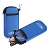 Hifot 2 Pack Double Soft Glasses Case with Carabiner Hook,