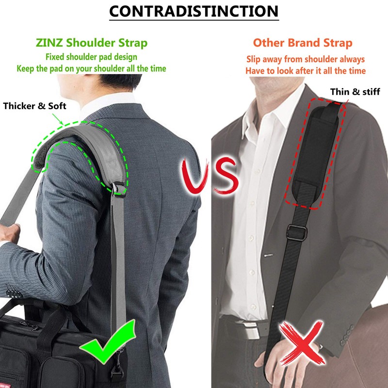 Shoulder Strap, ZINZ 57" Padded Adjustable Shoulder Bag Straps Replacement
