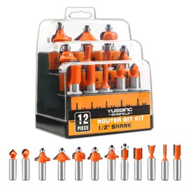 Yueqing Zhongji Router Bit 1/2 Shank Router bits 1/2 Shank 12 Piece Router bitset Tungsten Carbide Router Bit Professional level Router bit sets 1/2 shank