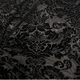New Wallpaper Burnout Velvet by Elotex International Fabric (Black)