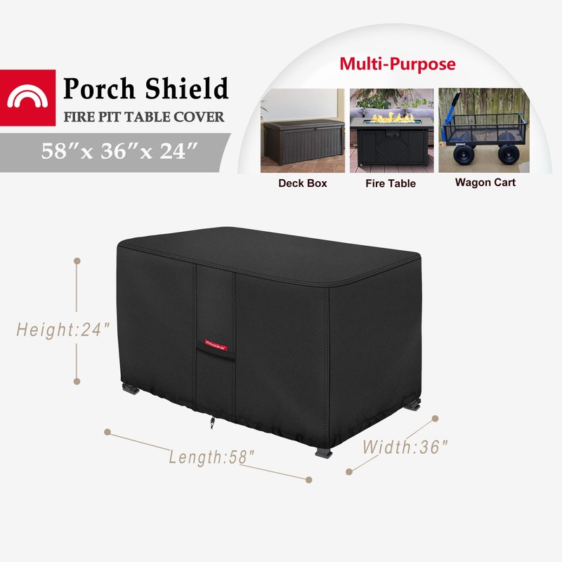 Porch Shield Patio Fire Pit Cover - Waterproof 600D Outdoor