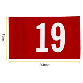 2but Standard Golf Flag Number 19 Golf Pin Flag Practic Putting Green Golf Flag For Backyard Garden Double-Sewn 600D Nylon Miniature Pin Flag Regulation Tube Flag 20" L x 13" H