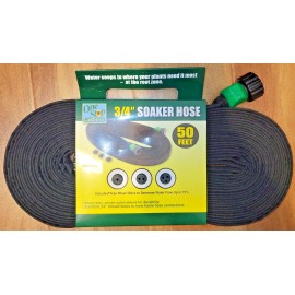 One Stop Gardens 50 ft. Flat Seeper Soaker Hose 3/4 in. Thread Heavy Duty