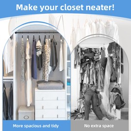 Closet Rod for Hanging Clothes, 30-92 Inch Adjustable Shower Curtain Rod Heavy Duty Wall Mount Clothes Hanging Bar for Closet, Wardrobes, Bathroom, Window, Laundry, Room Divider, Black