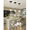 Crystal Pendant Light for Kitchen Island,Black Chandelier Lights Fixture, Hanging